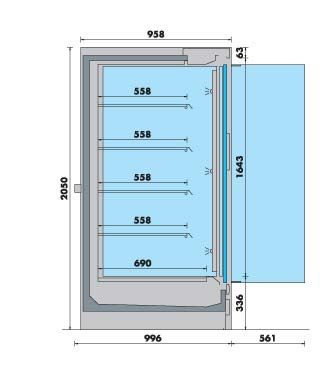 Vitrine murale ASPEN3750x750 avec portes (sans groupe )