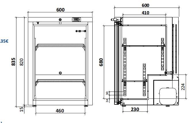 Armoire congélateur BD130VB noir porte vitrée