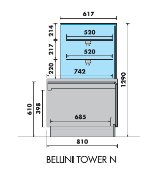 Toonbank toren voor gebak BELLINI 1250T