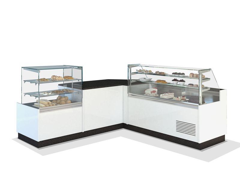 Caisse angle extérieur 90° pour vitrine BELLINI