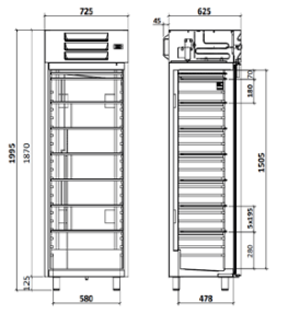 Vrieskast inox BK46I