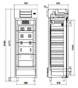 Koelkast inox met volle deur BK46I