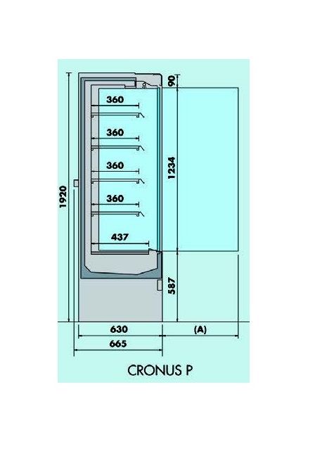 Vitrine murale réfrigérée D65 ECO CRONUS 062 avec portes battantes