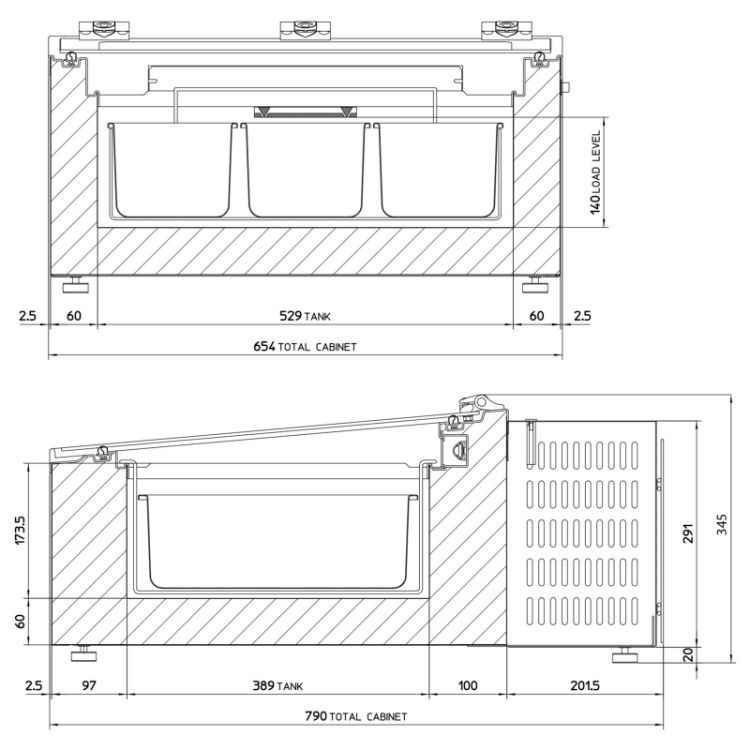 Opzet schepijsvitrine ICE 3V