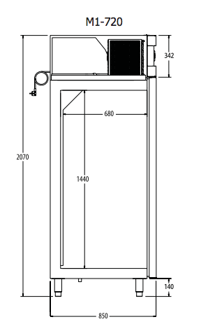 Armoire frigo TEK M1/720 porte pleine - GREEN line