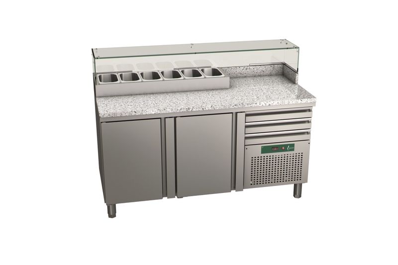 Pizzakoeltafel MM160 met neutrale lades