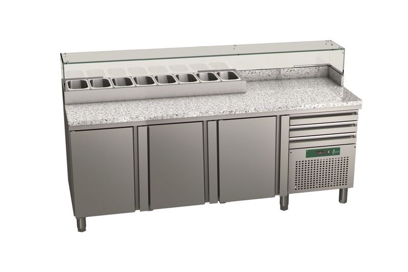 Pizzakoeltafel MM210 met neutrale lades