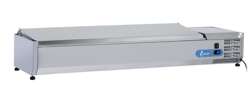 Opzetvitrine VRX1500 voor GN1/4 met inox deksel