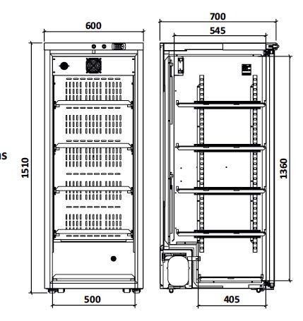 Armoire réfrigérée à vin euroline WCE350 porte vitrée