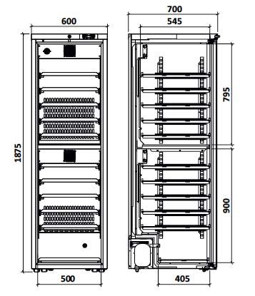 Wijnkoelkast euroline WCE450 dubbele temperatuur