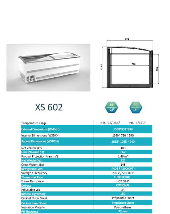 Coffre congélateur XS602