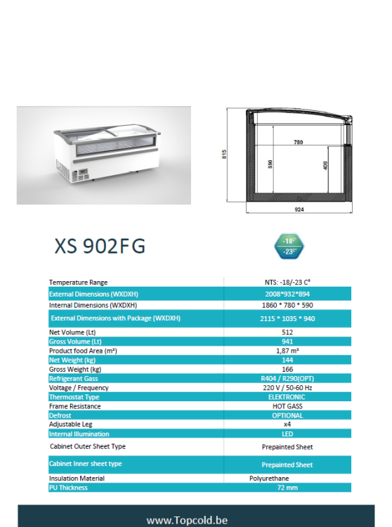 Coffre congélateur XS902FG