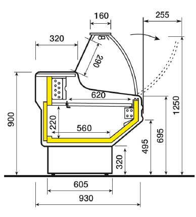 Koeltoonbank JINNY 1500 statisch (Y1)