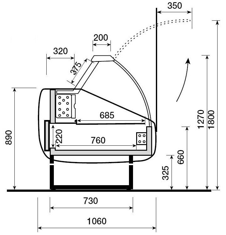 Koeltoonbank MELODY 3000 statisch (A1)