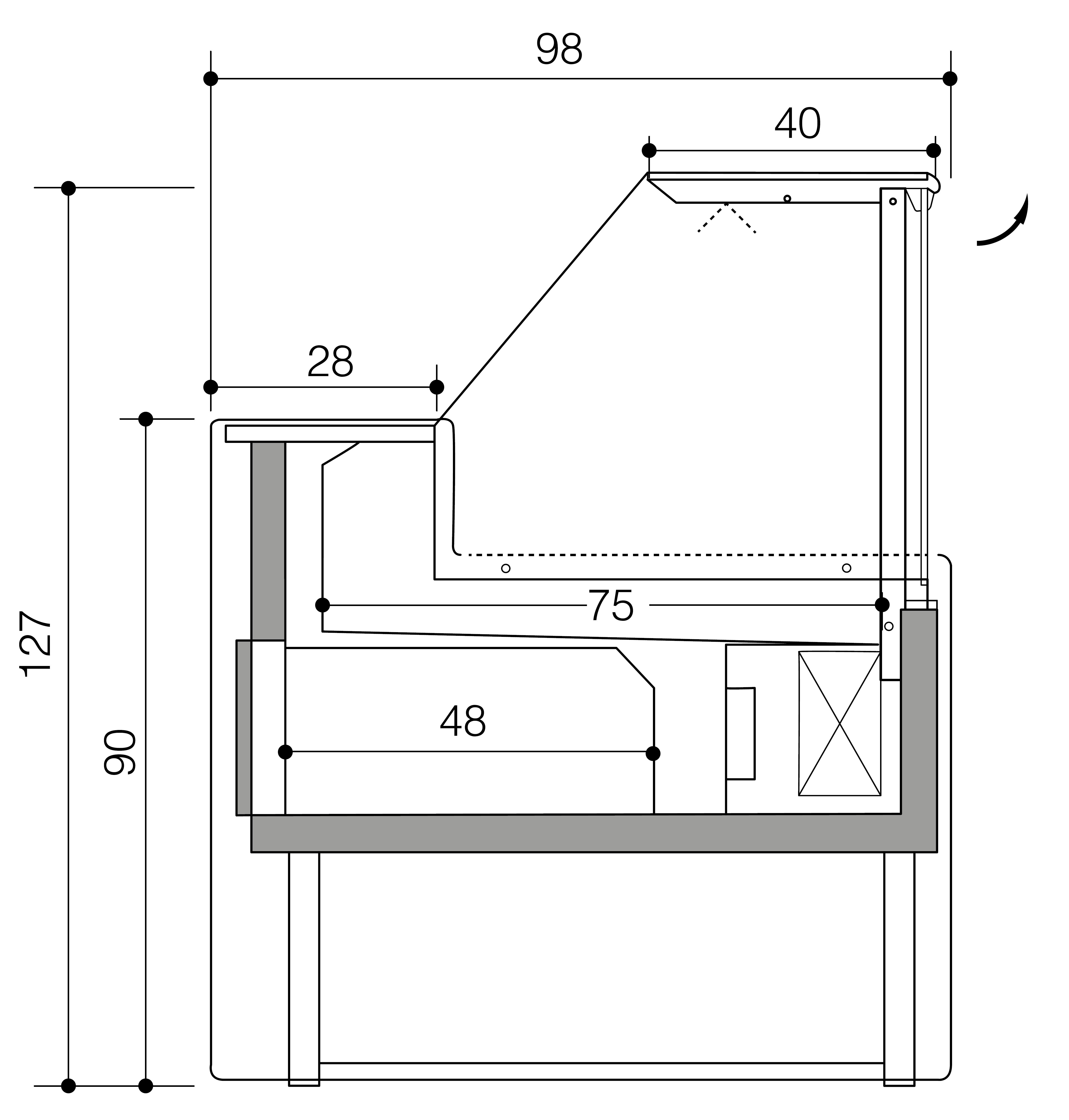 Vitrine boulangerie MESETAS 1500 ventilé (D2)