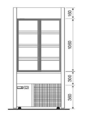 Vitrine murale réfrigérée OLIMPO 1000 avec portes coulissantes