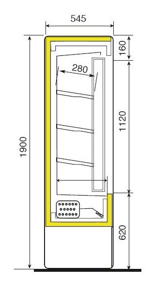 Vitrine murale réfrigérée OLIMPO 1200 avec portes coulissantes