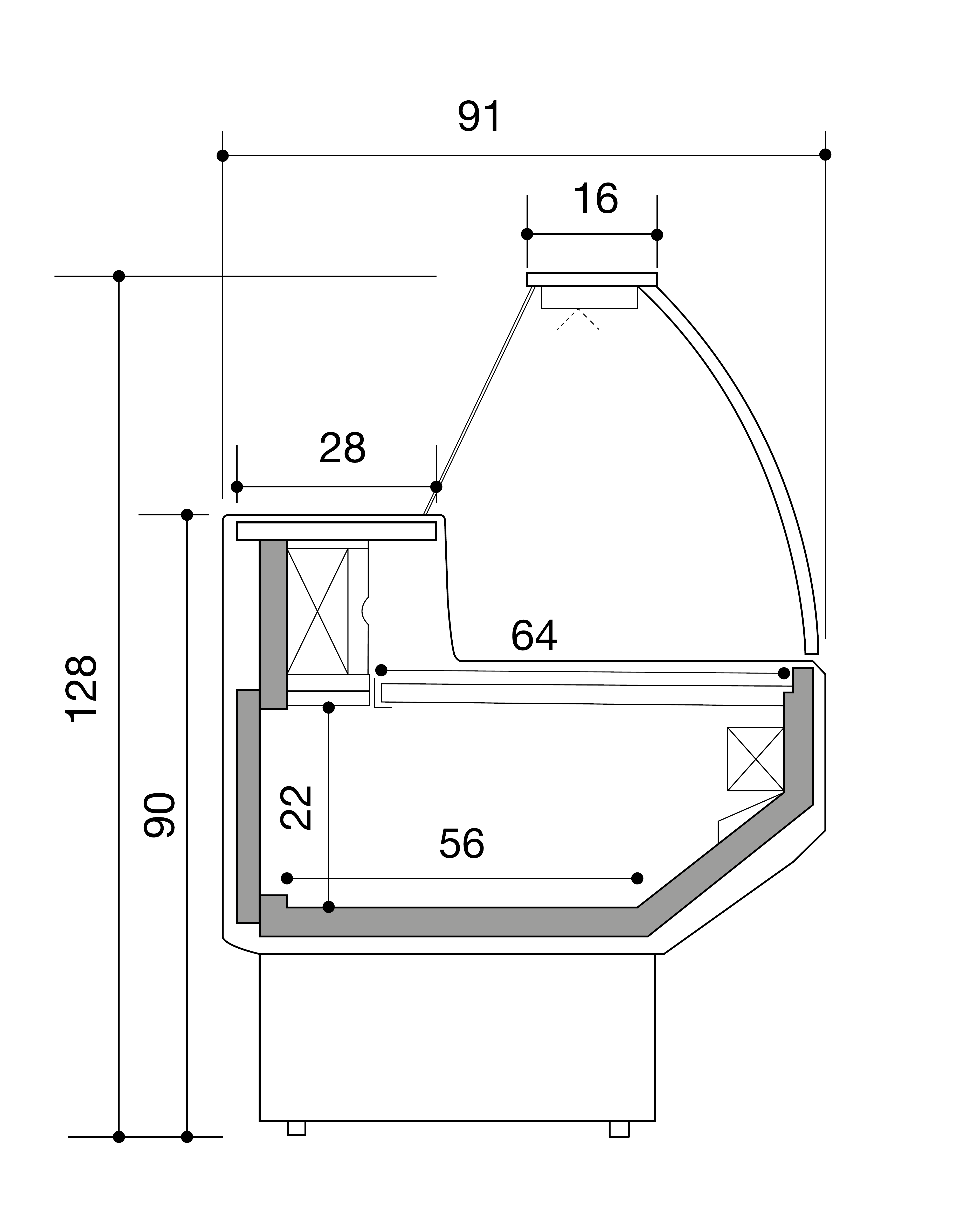 Vitrine réfrigérée PATAGONIA VB 1000 statique (Y1)