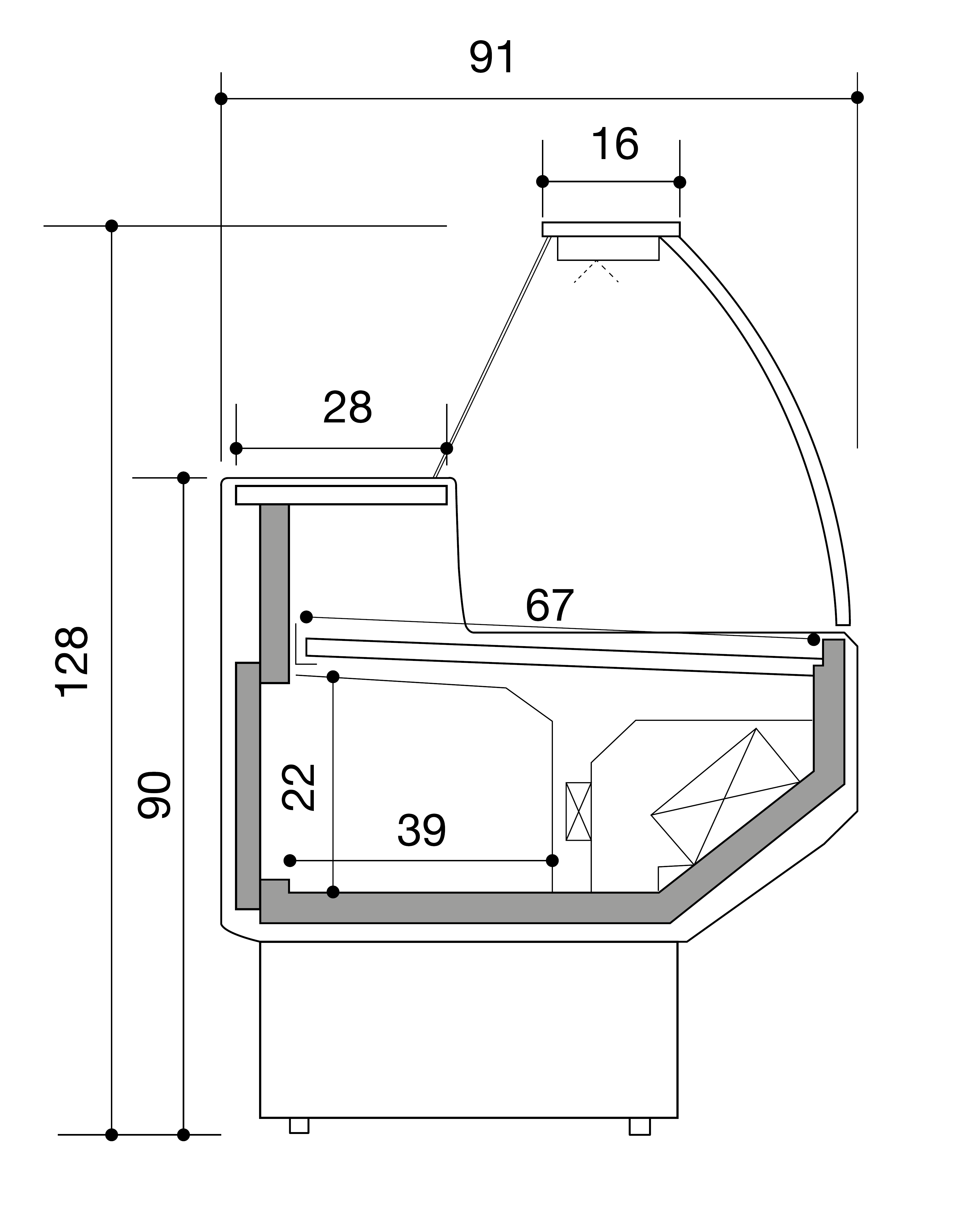 Vitrine réfrigérée PATAGONIA VB 1000 ventilé (Y2)