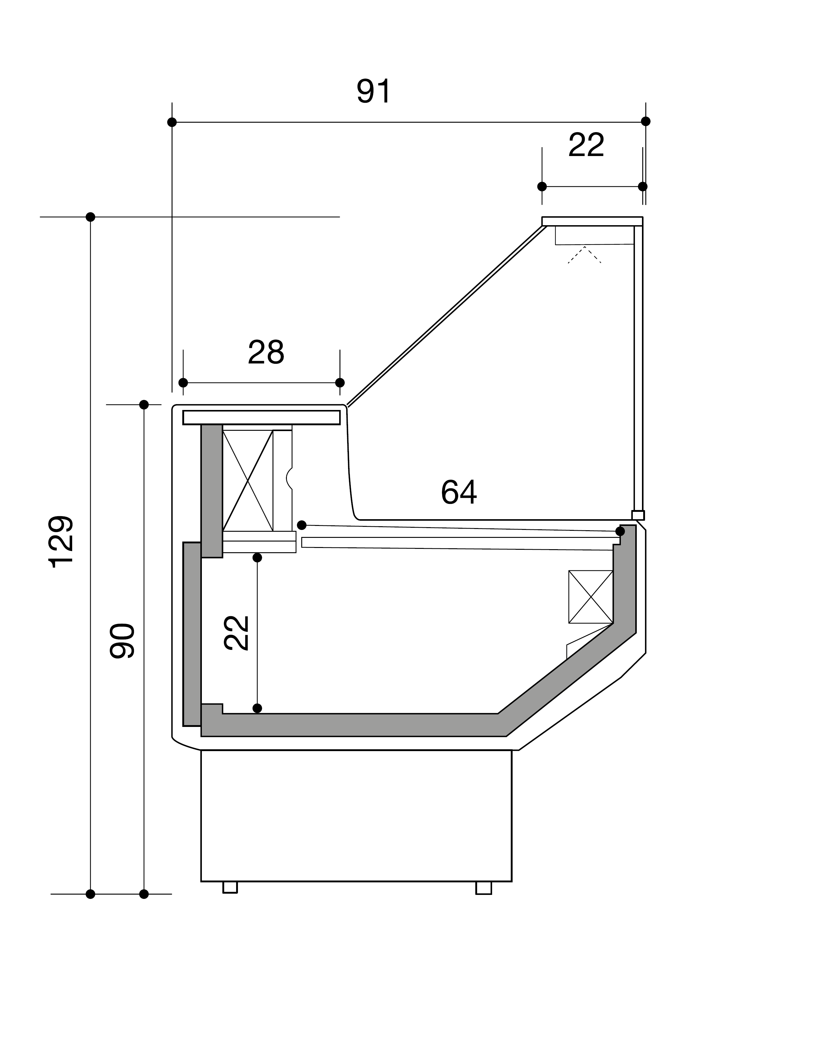 Vitrine réfrigérée PATAGONIA VD 3000 statique (C1)