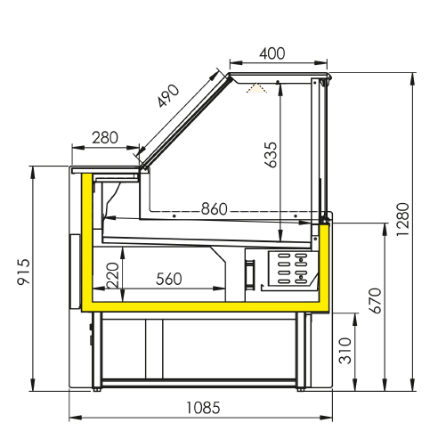 Vitrine réfrigérée PORTHOS 2000 ventilé avec réserve (PL2)