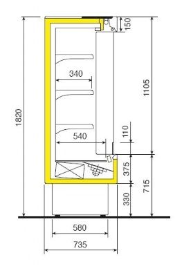 Wandkoelmeubel SILVER 1200 inox