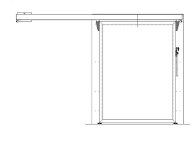 Koelschuifdeur industrieel links - pvc kader