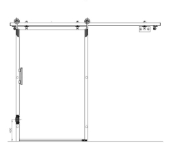 Koelschuifdeur industrieel rechts - pvc kader