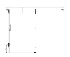 Porte chambre congélation coulissante droite - cadre alu