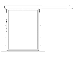 Porte chambre froide coulissante industrielle droite - cadre alu