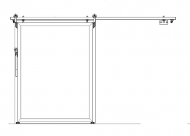 Porte chambre froide coulissante industrielle droite - cadre pvc