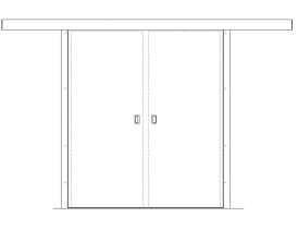 Porte isotherme coulissant de service double - cadre pvc